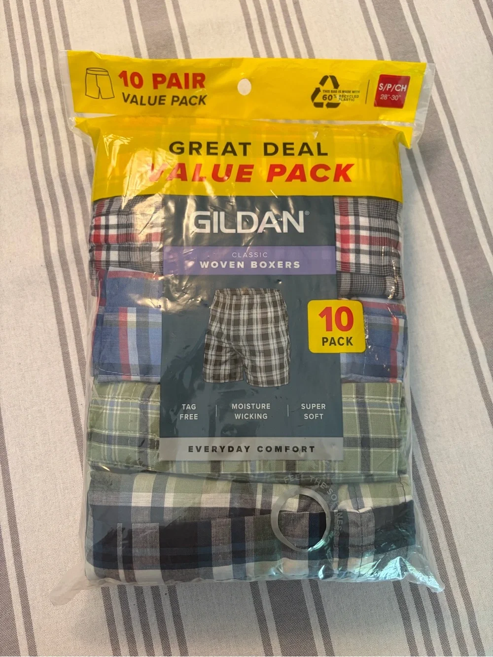 Gildan Men's Classic Woven Boxers - Plaid Multi (10 Pack)